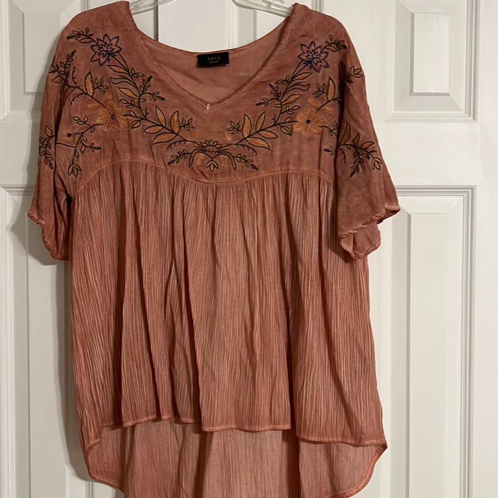Embroidered babydoll top